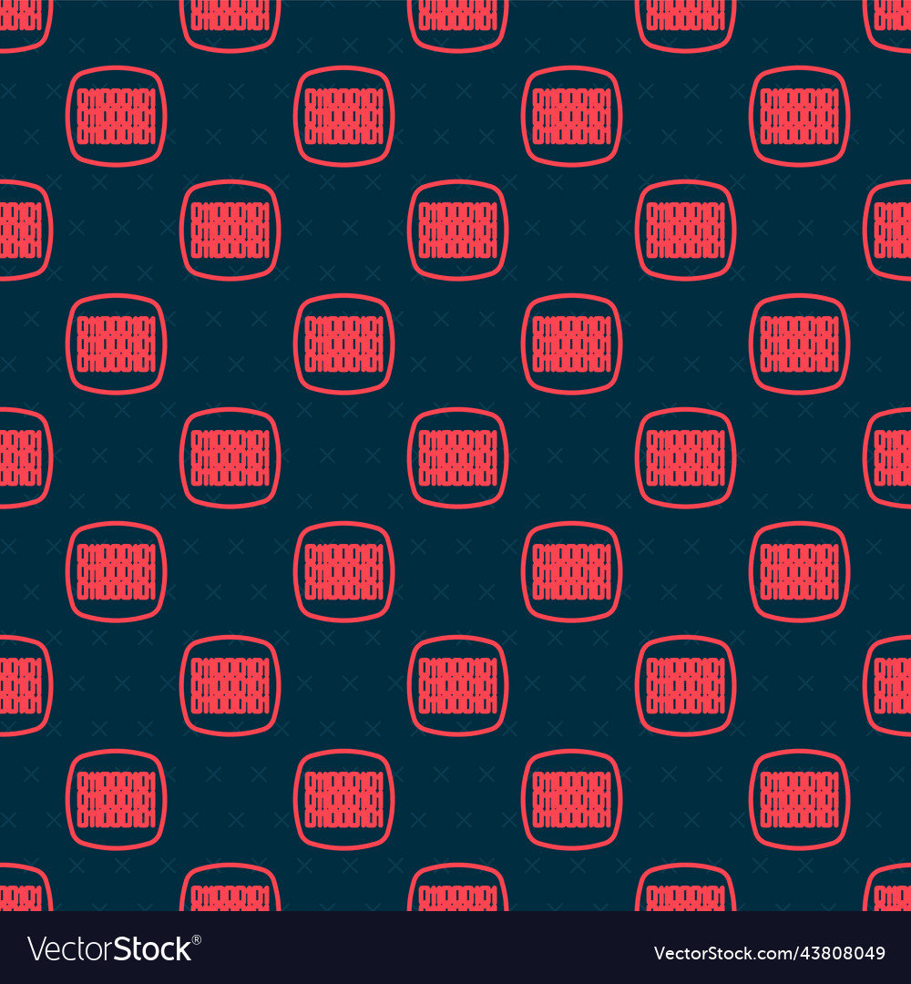 Rote Linie binäre Code-Symbol isoliert nahtlos vector image Rote Linie binäre Code-Symbol isoliert nahtlos
