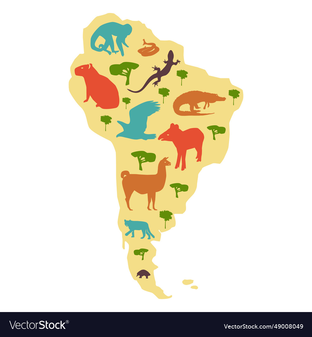 South america map Royalty Free Vector Image - VectorStock