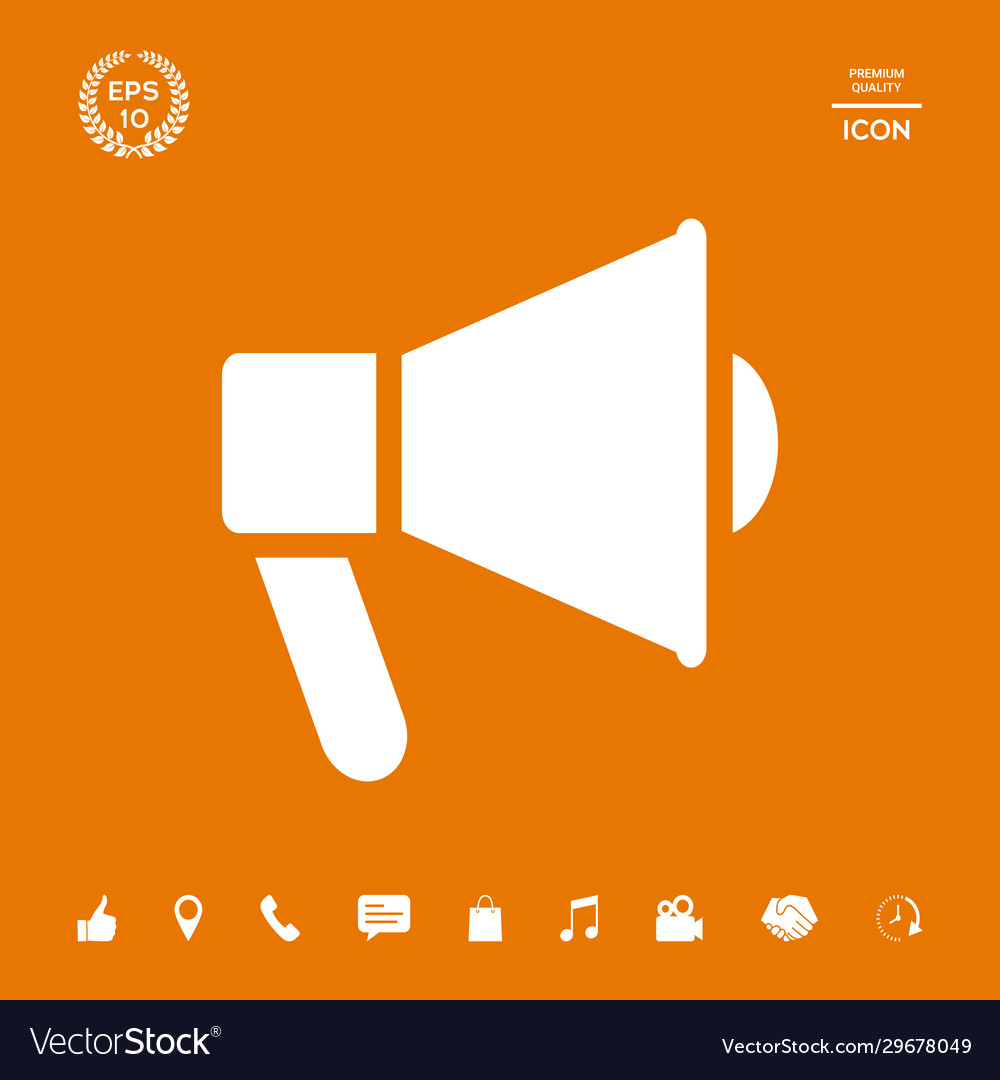 Speaker bullhorn icon graphic elements Royalty Free Vector