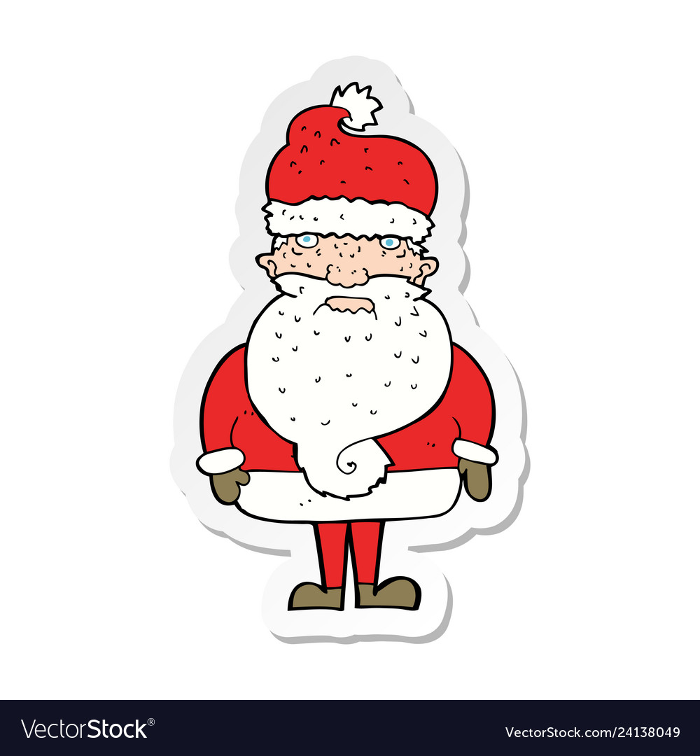 Sticker of a cartoon santa claus Royalty Free Vector Image