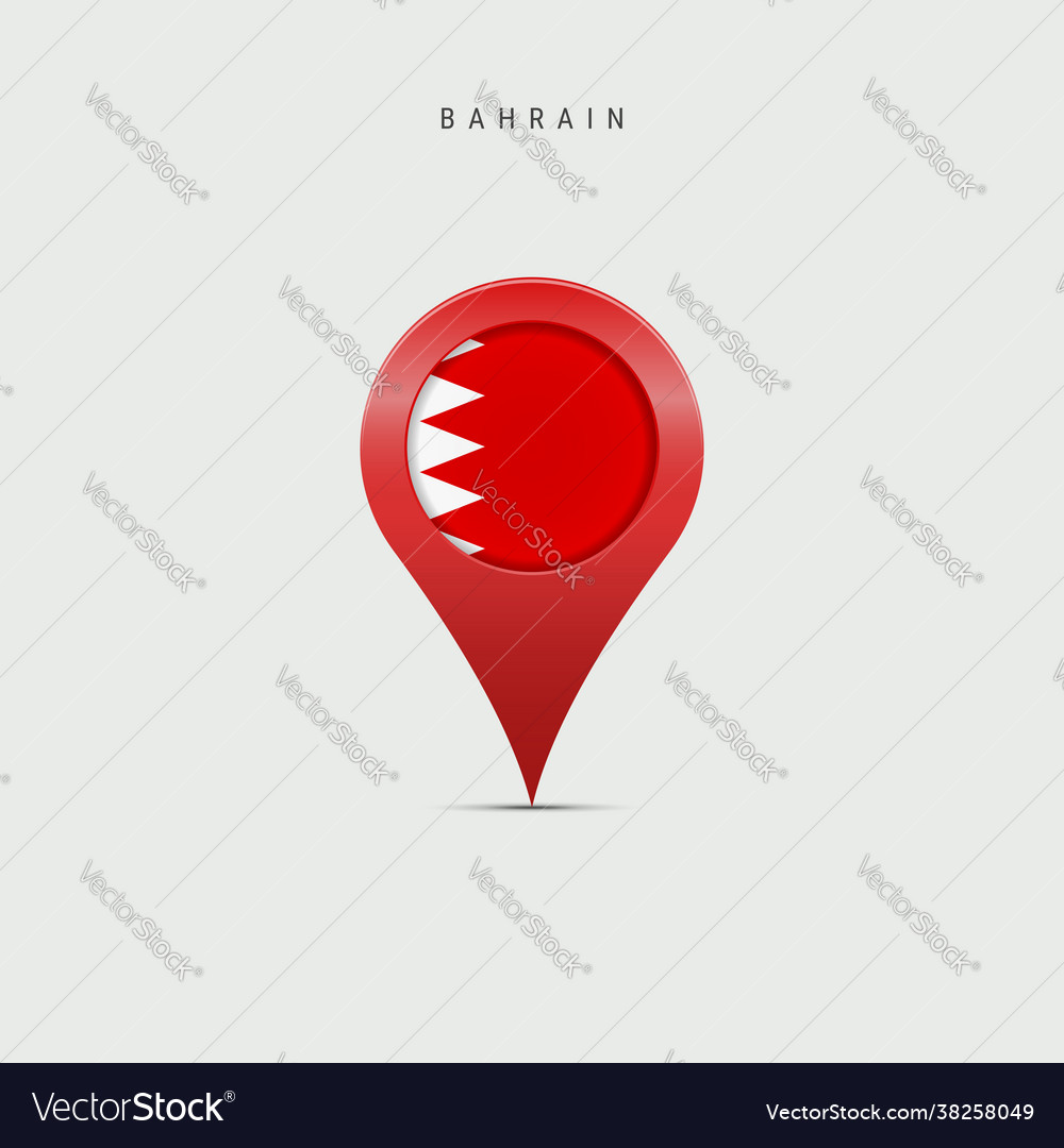 Teardrop map marker with flag bahrain