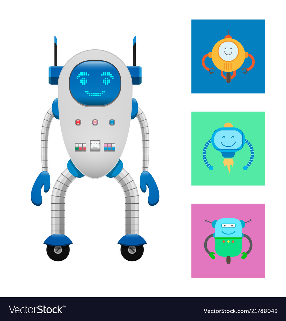 Technological elements set vector image Technological elements set