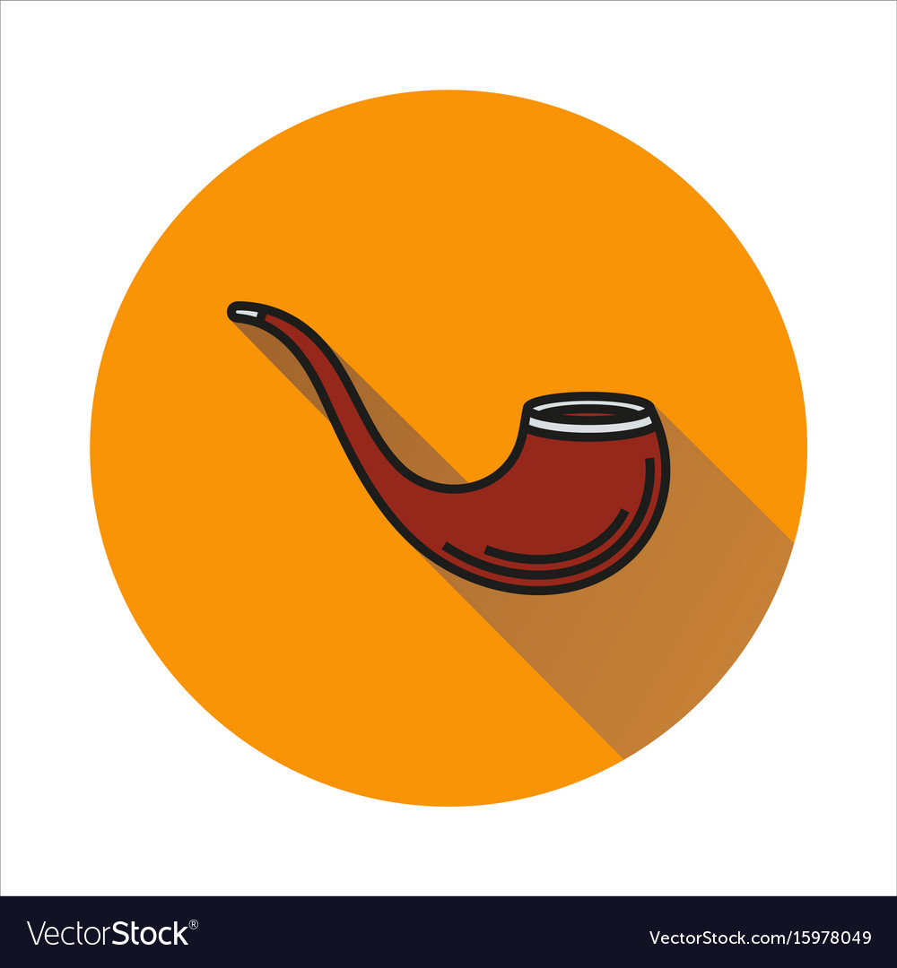 Tobacco pipe simple icon on circle background