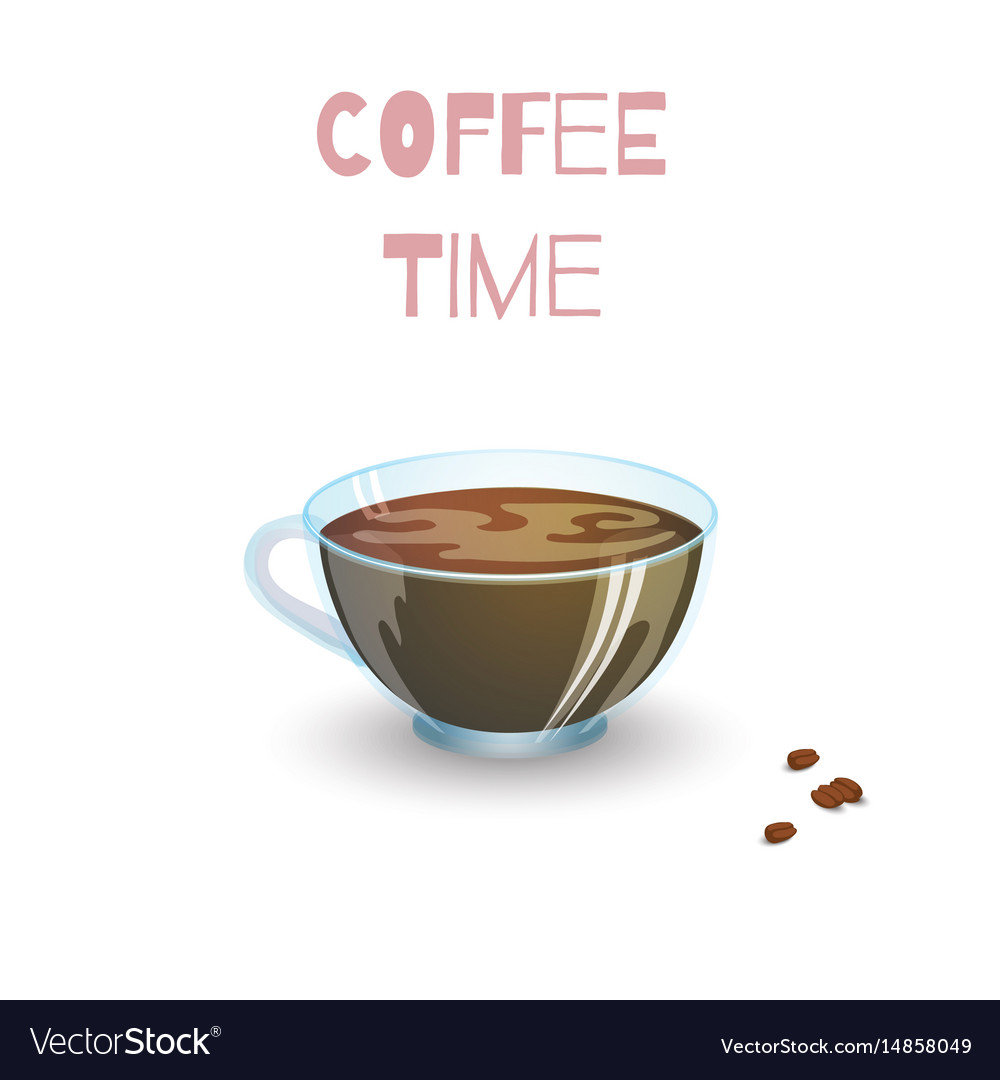 Transparente Glasbecher mit Kaffee und Bohnen