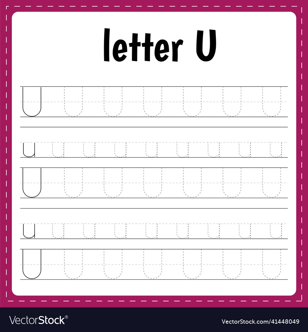 Writing letters tracing page practice sheet
