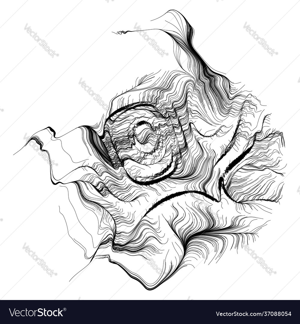 Abstract render random wavy curvy writhe lines