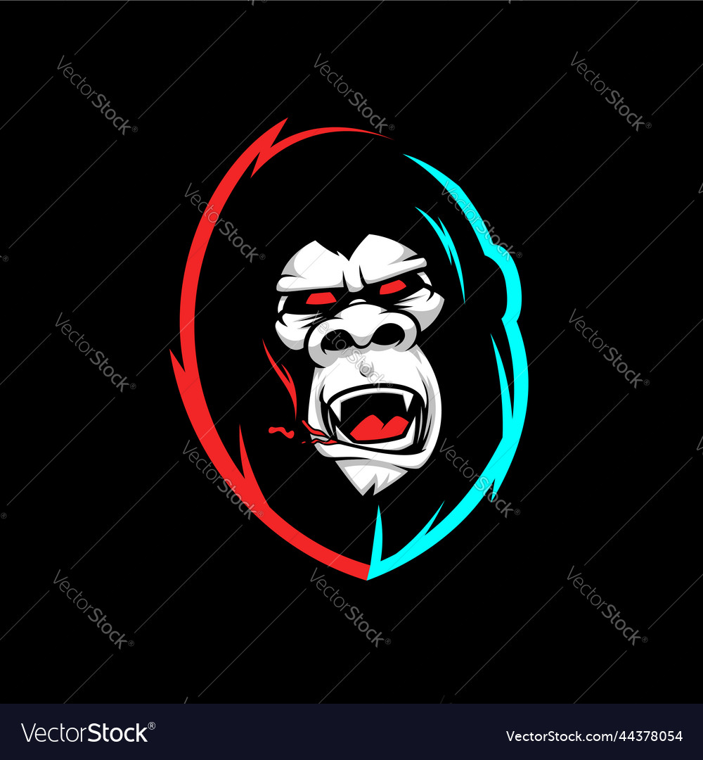 Angry gorilla mascot esport emblem logo