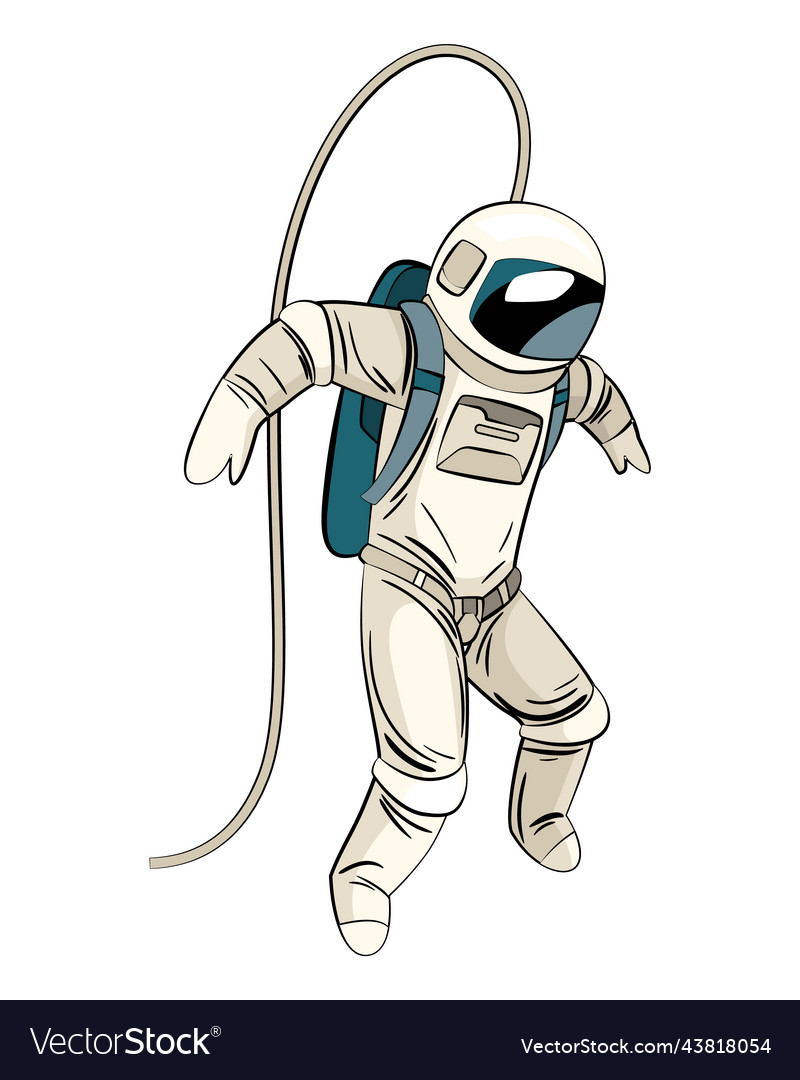 Astronaut or cosmonaut in spacesuit floating