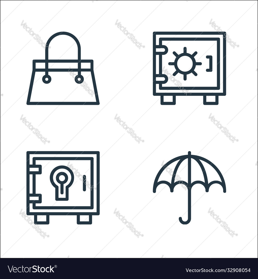 Banking and finance line icons linear set quality vector image Banking and finance line icons linear set quality