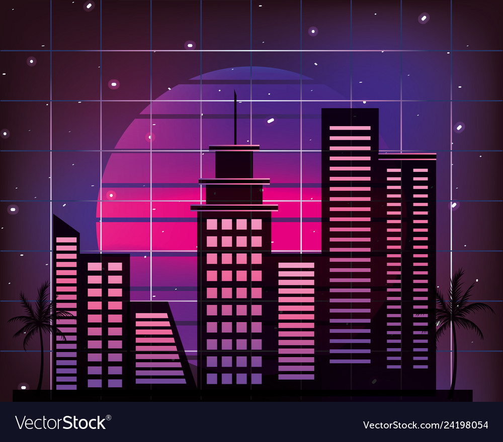 Cityscape retro style