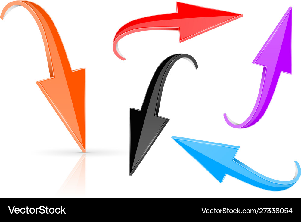 Colored 3d arrows Royalty Free Vector Image - VectorStock