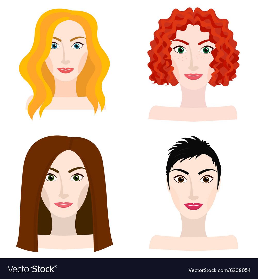 Different Types Of Woman And Girl Appearance Vector Image