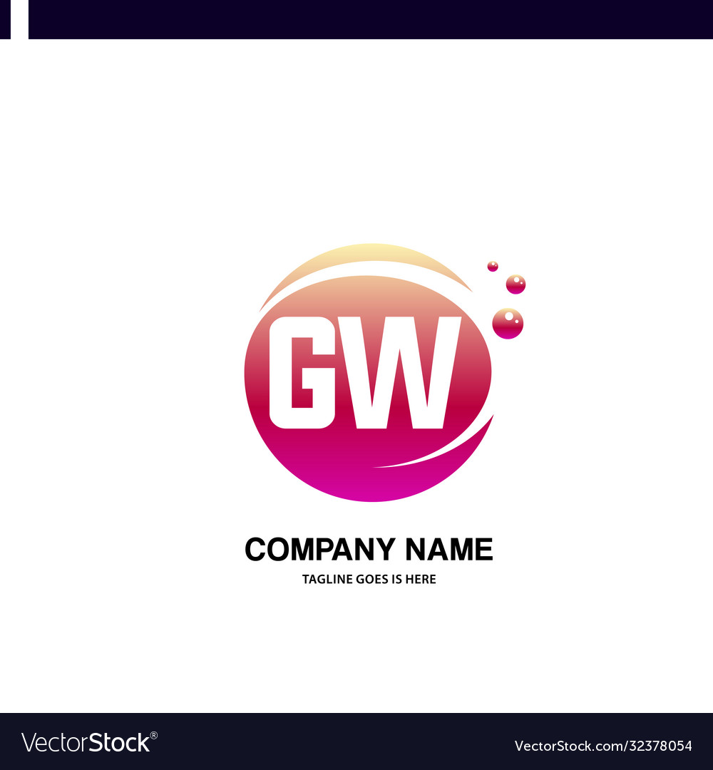 Gw initial logo with colorful circle template
