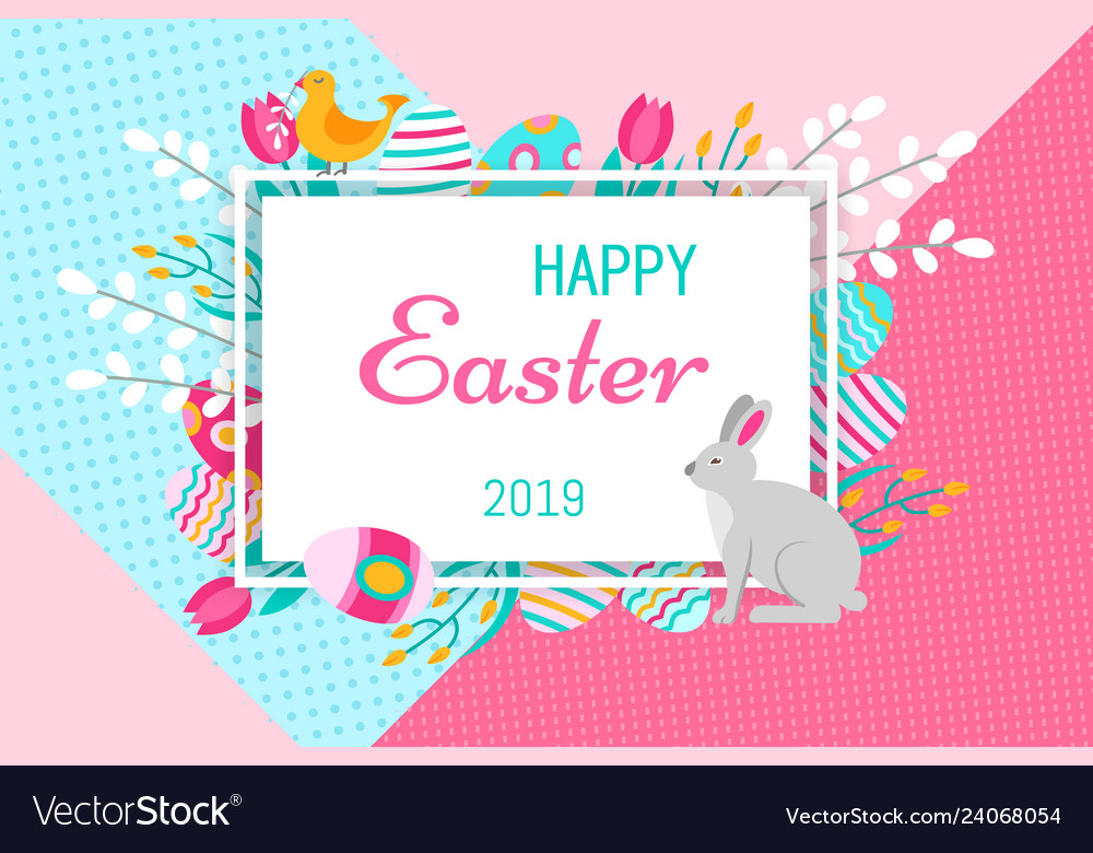 Happy easter greeting card