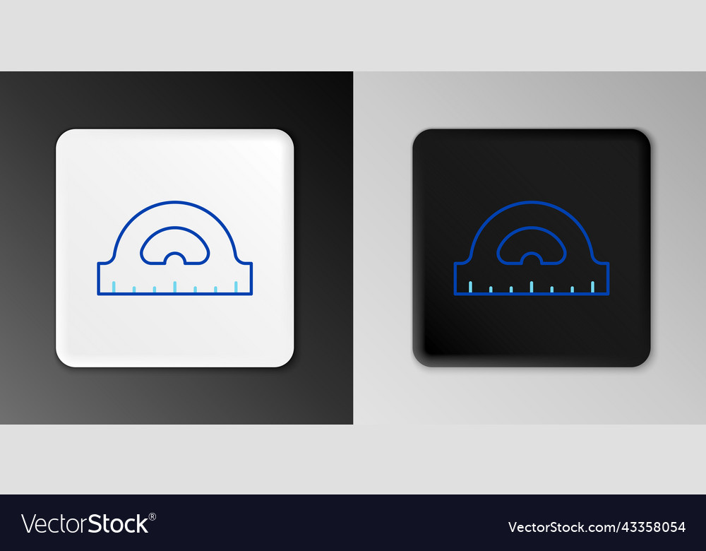 Line protractor grid for measuring degrees icon