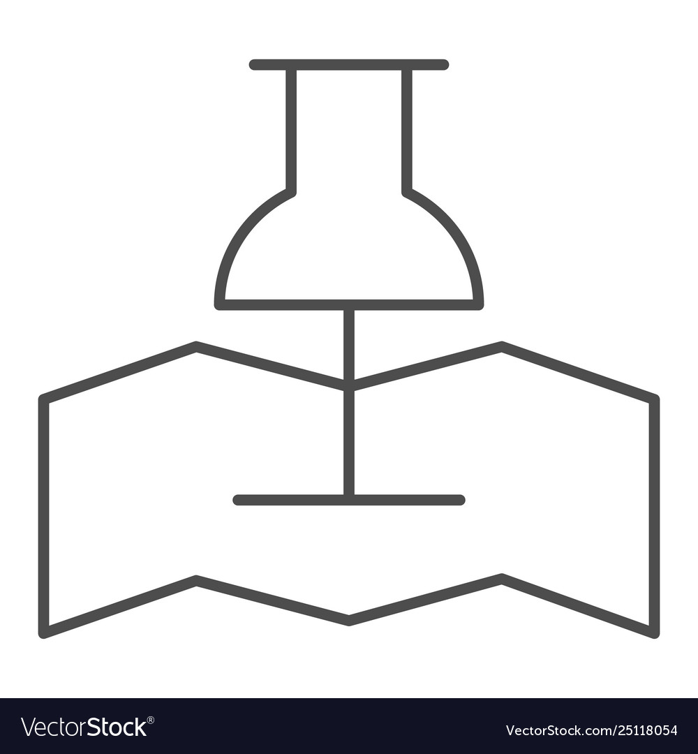 Karte mit Push-Pin Dünne Linie Icon Standort Pointer vector image Karte mit Push-Pin Dünne Linie Icon Standort Pointer