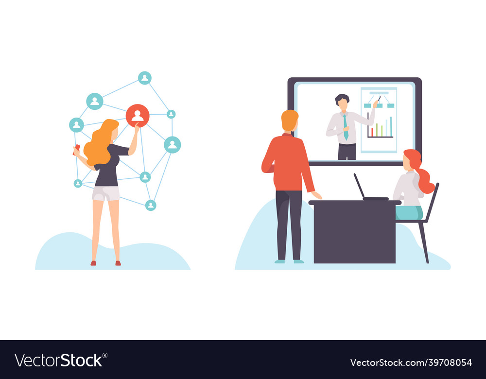 People character using global network connection