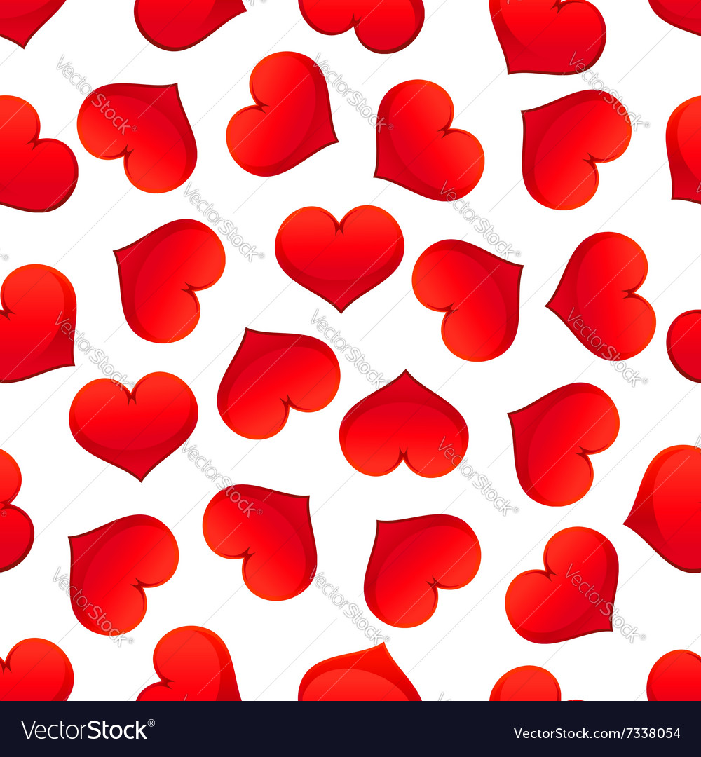 Red hearts seamless pattern for valentine day Vector Image