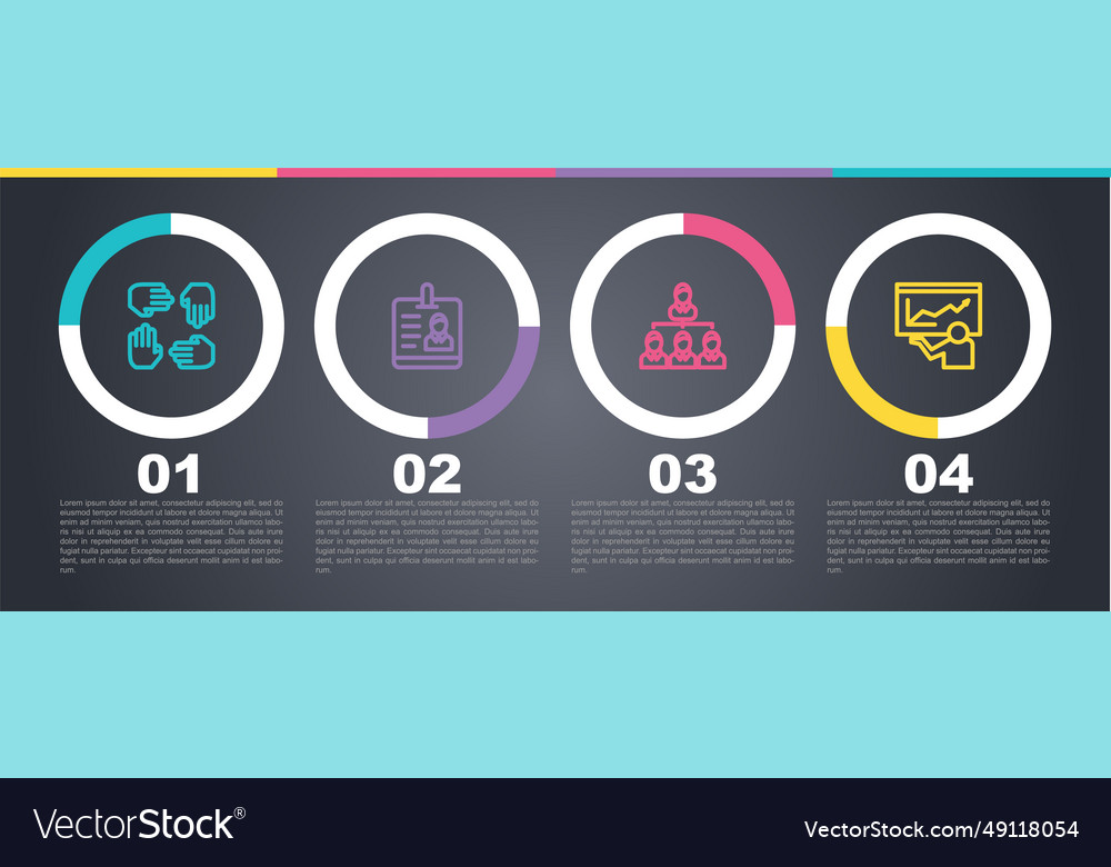 Set line project team base identification badge vector image Set line project team base identification badge