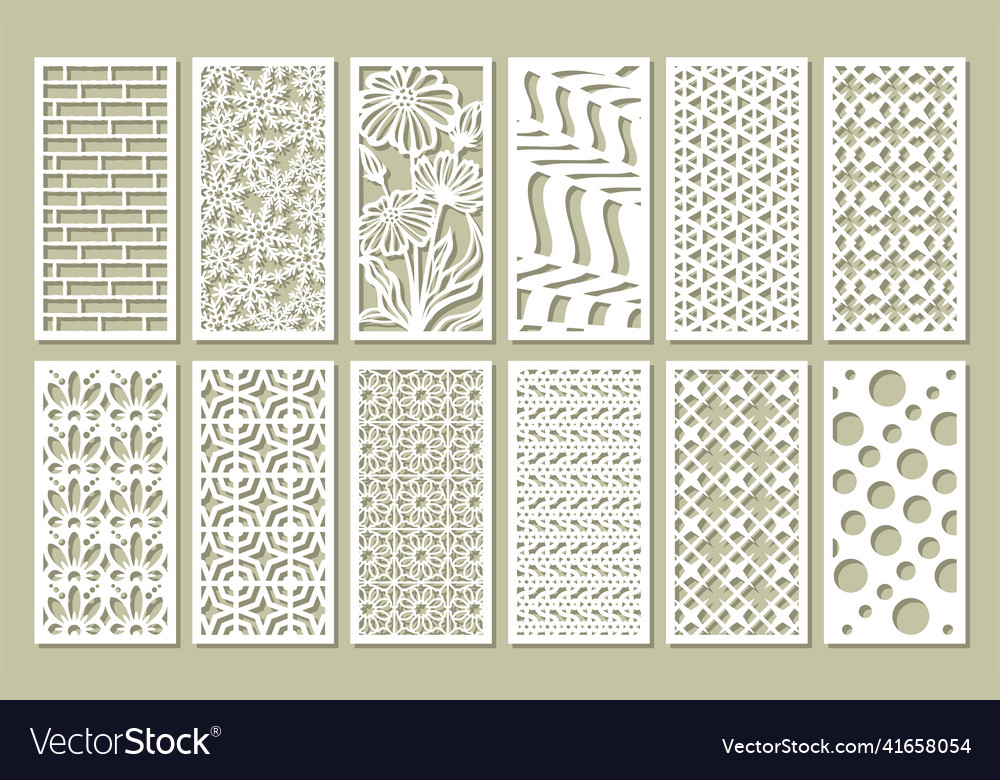 Set of vertical rectangular panels vector image Set of vertical rectangular panels