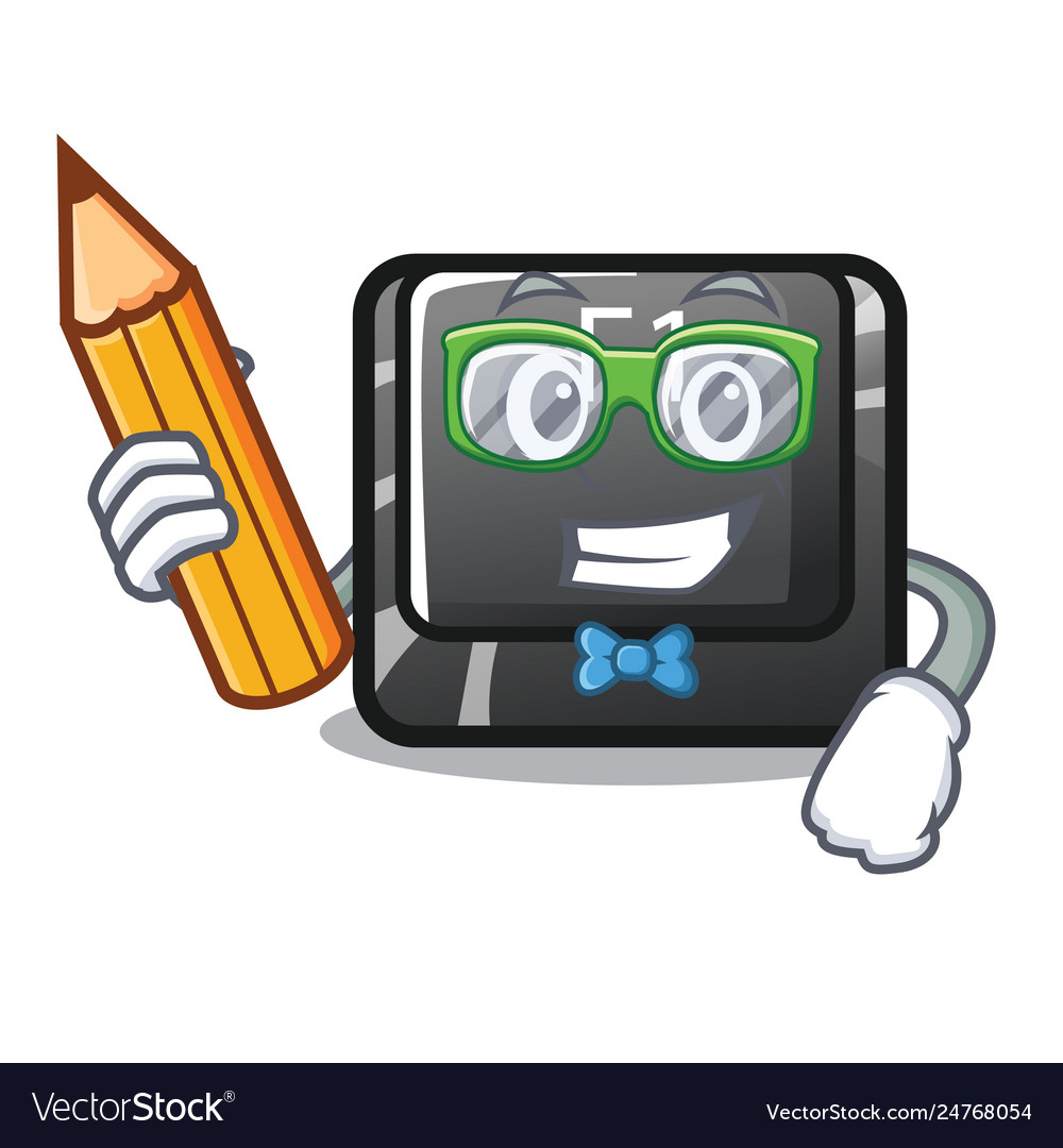 Student button f1 in shape character