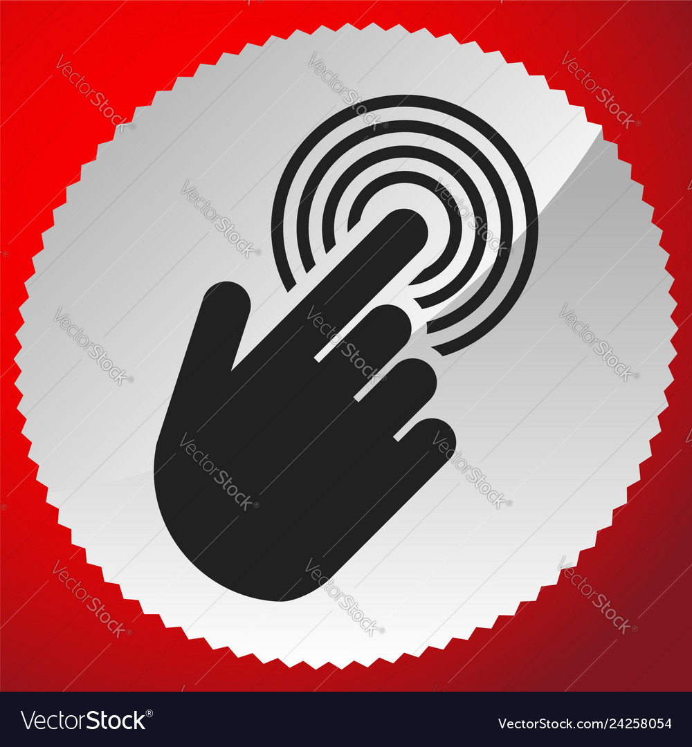 Tapping touchscreen on interface mobile phone icon vector image Tapping touchscreen on interface mobile phone icon