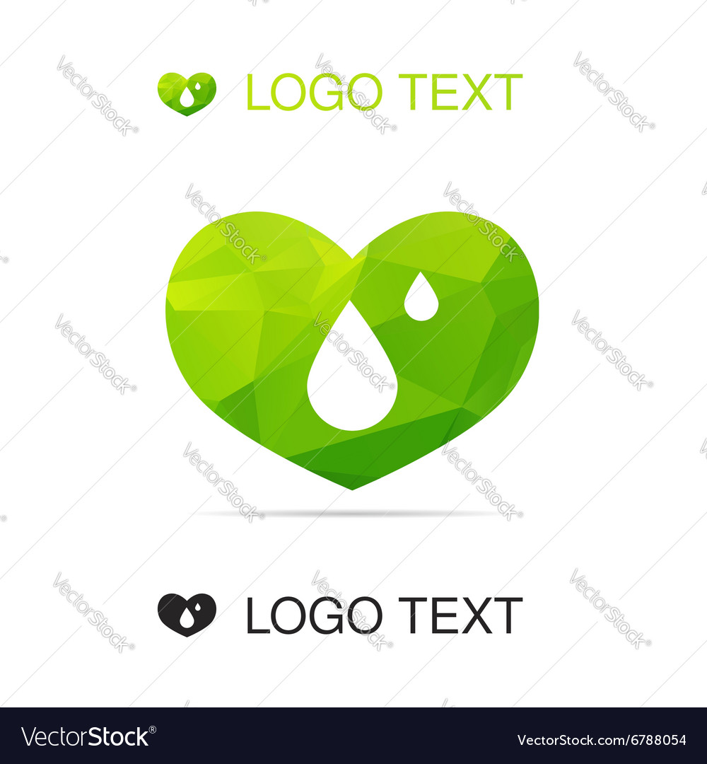 Triangle heart with drop