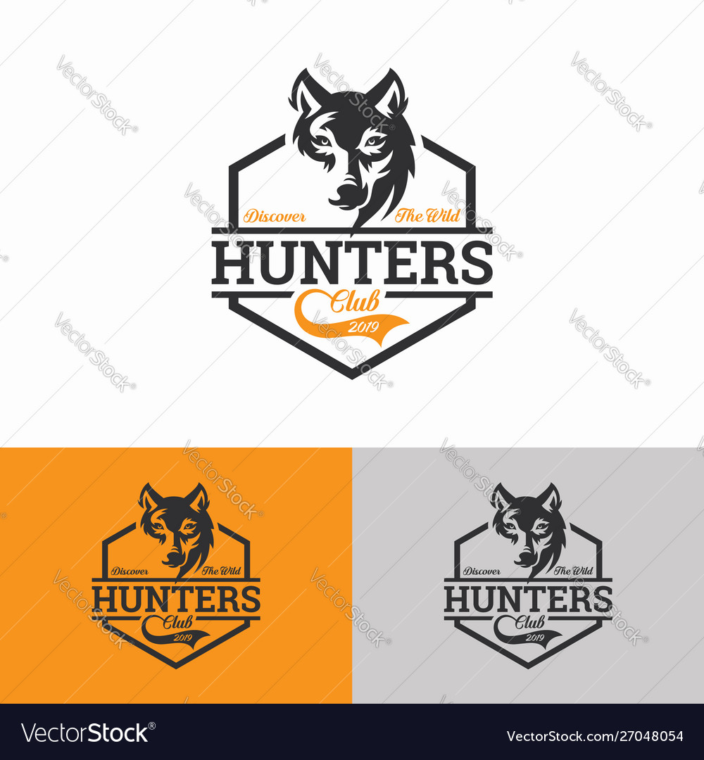 Vintage Wolf Logo Template Image Royalty Free Vector Image