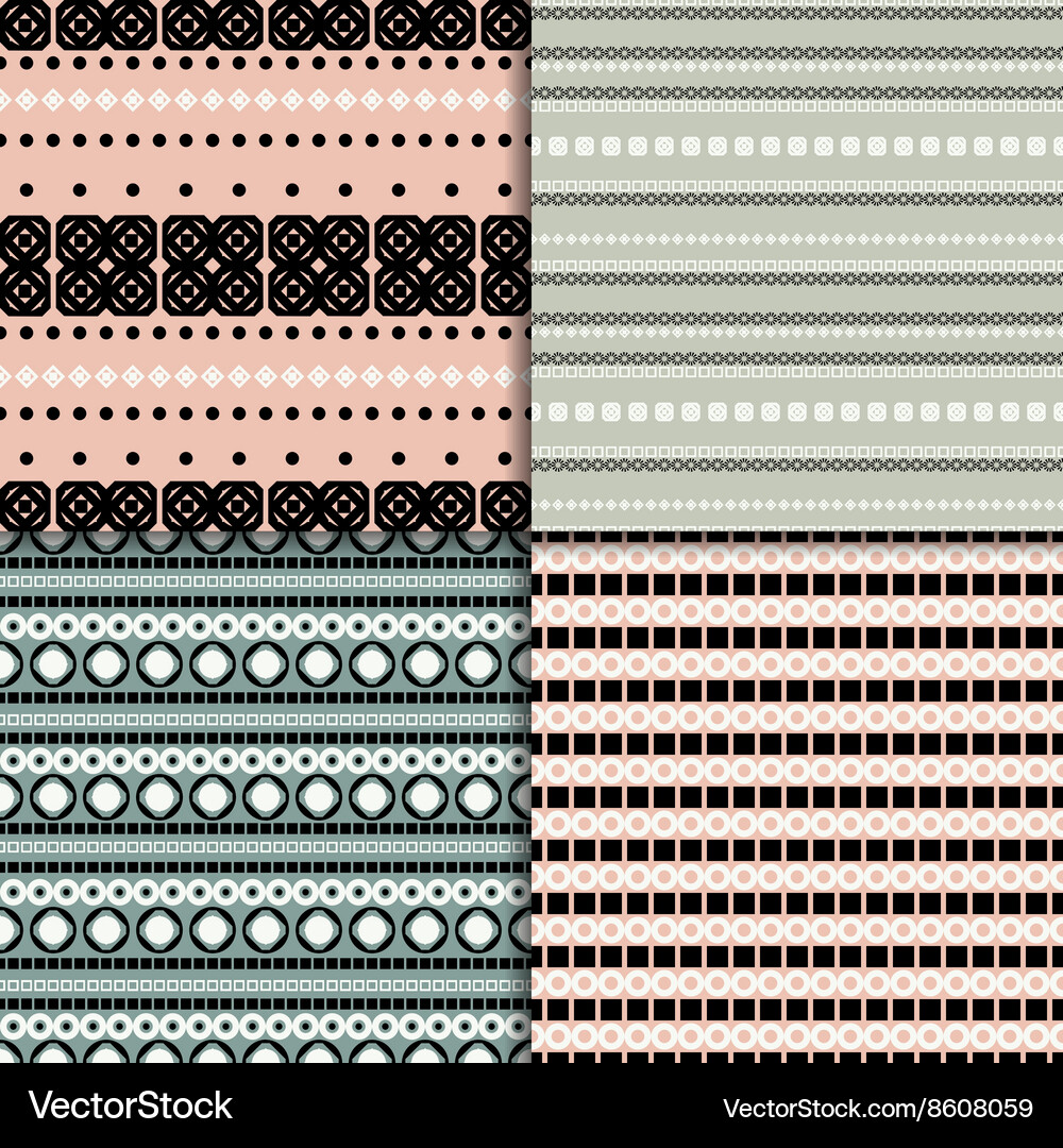Abstract seamless pattern set Royalty Free Vector Image