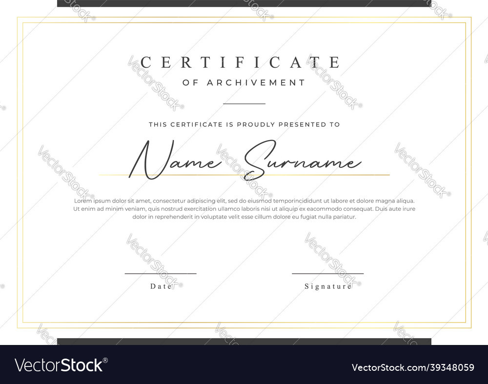 Certificate template with elegant design style Vector Image