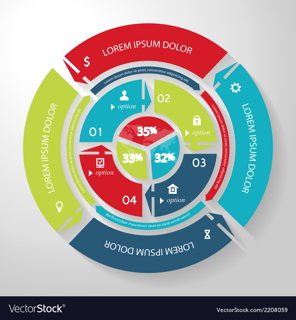 Circle business concept with icons can use