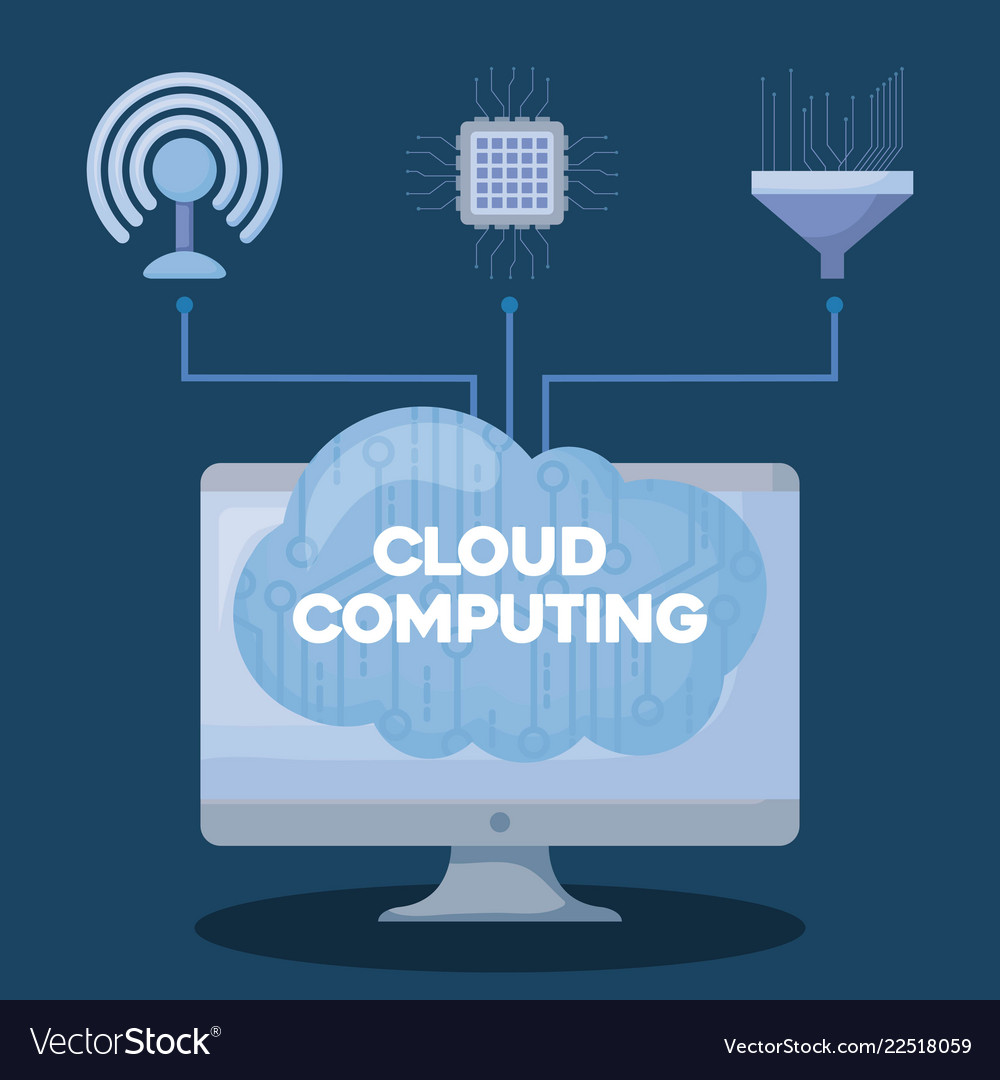Cloud computing design Royalty Free Vector Image