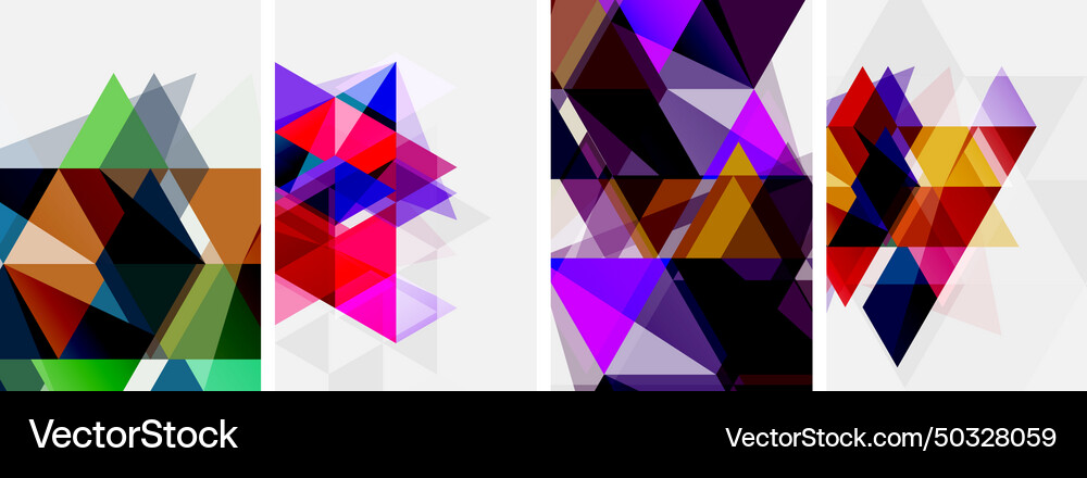 Colorful bright triangles with various colors Vector Image