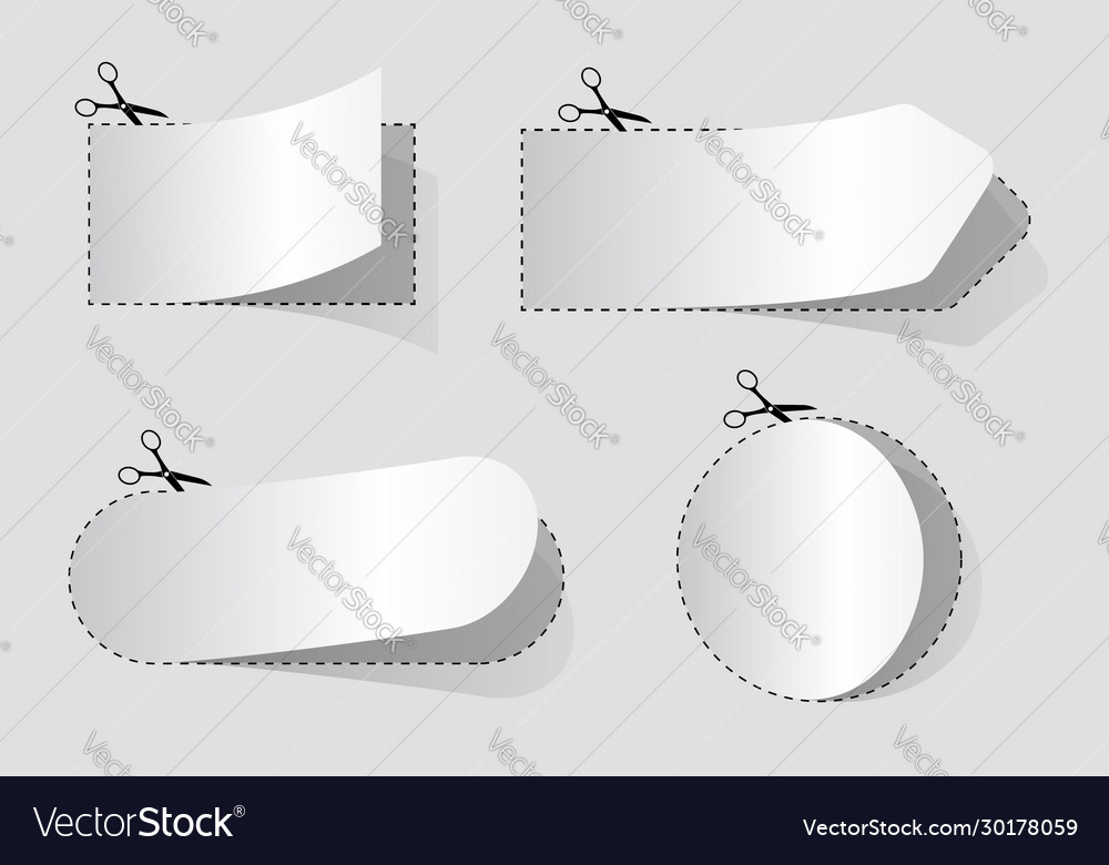 Cut with scissors in a dashed line cutout border Vector Image Cut with scissors in a dashed line cutout border