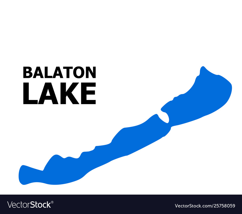 Flat map balaton lake with name