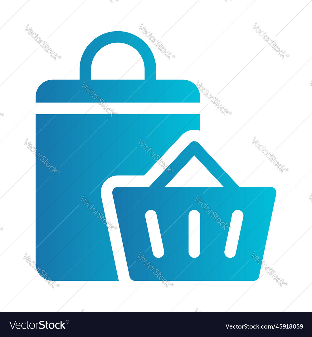 Flat on a theme shopping bag basket