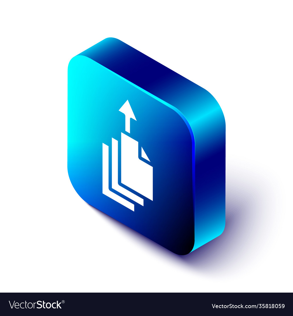 Isometric data export icon isolated on white vector image Isometric data export icon isolated on white