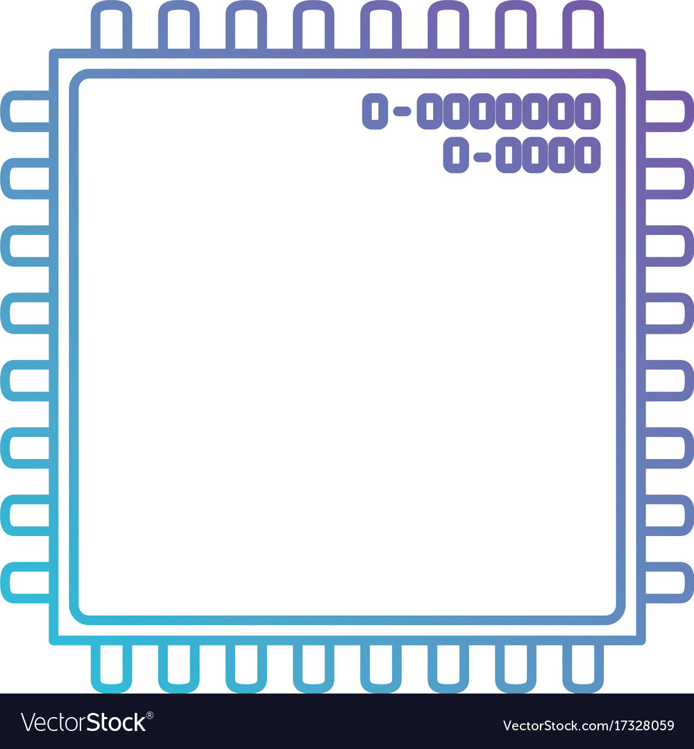 Microchip closeup icon in color gradient