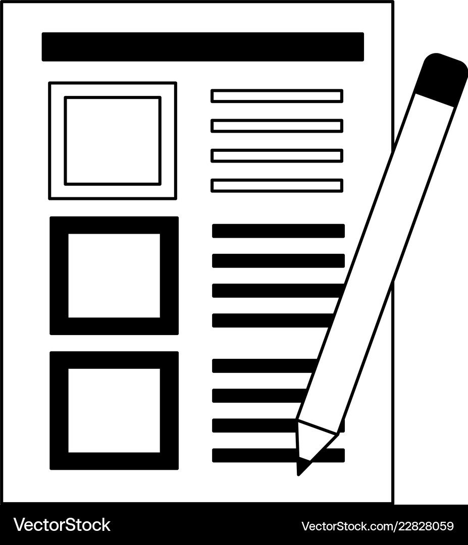 Office paper document and pencil Royalty Free Vector Image