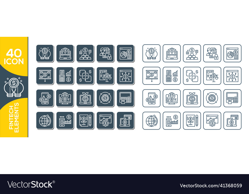 Print set of monoweight linear icons and symbols