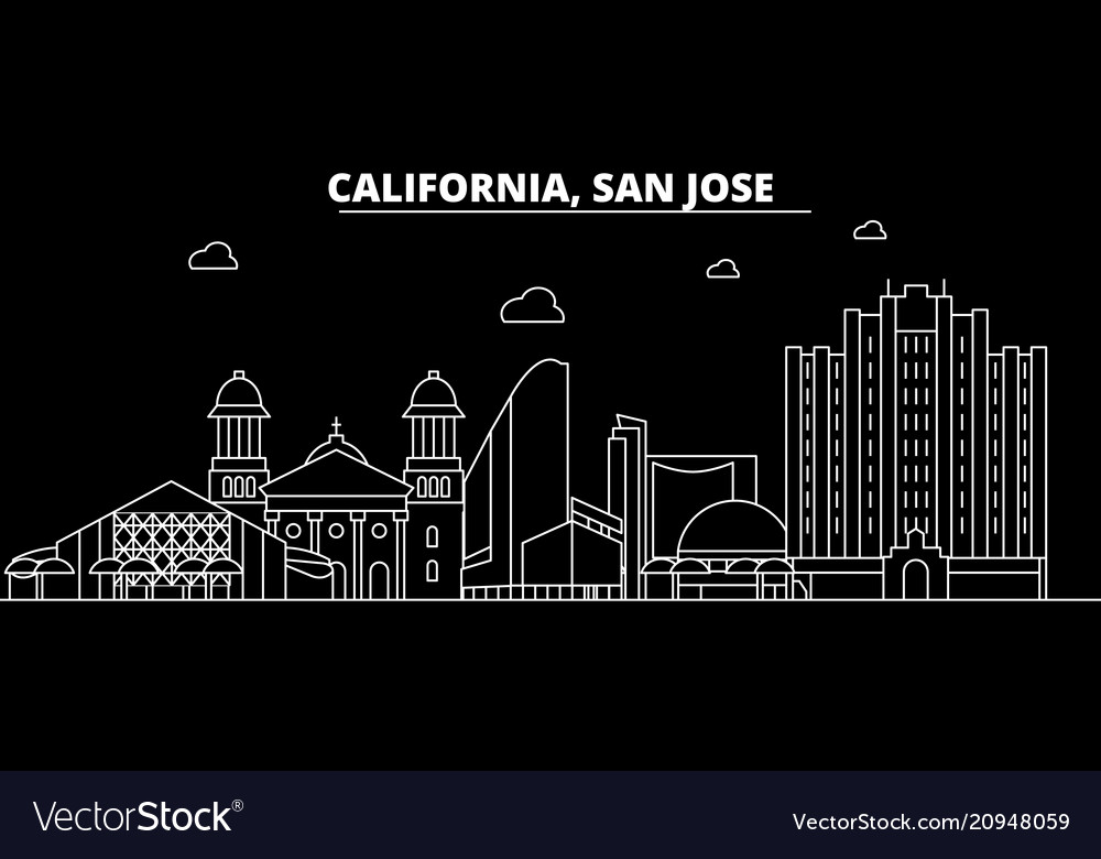 San jose silhouette skyline usa - jose Royalty Free Vector