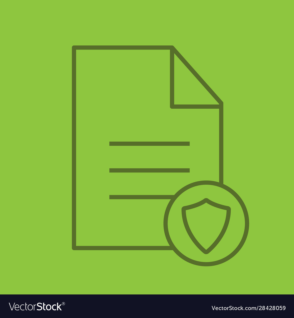 Secured document linear icon vector image Secured document linear icon