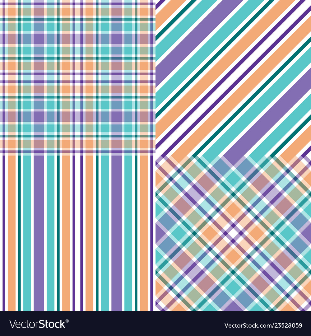 Set abstract striped seamless patterns vector image Set abstract striped seamless patterns