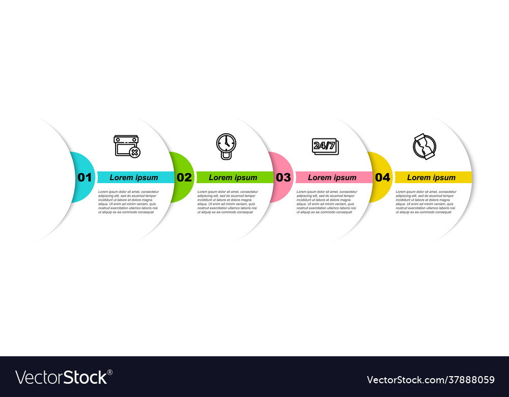 Set line calendar date delete clock 24 hours Vector Image Set line calendar date delete clock 24 hours