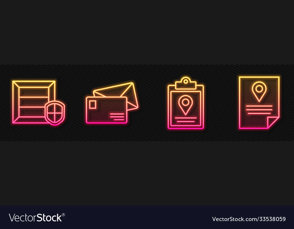 Set line document tracking marker system delivery vector image Set line document tracking marker system delivery