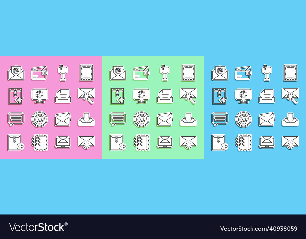 Set line received message concept download inbox vector image Set line received message concept download inbox