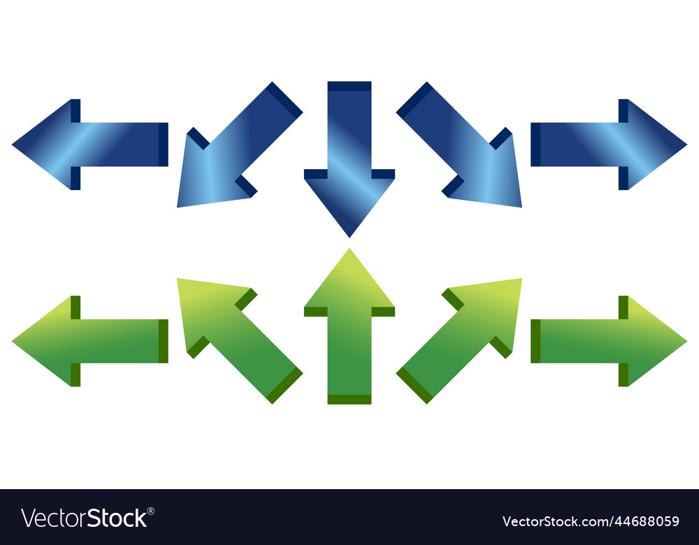 Set of arrows in realistic style