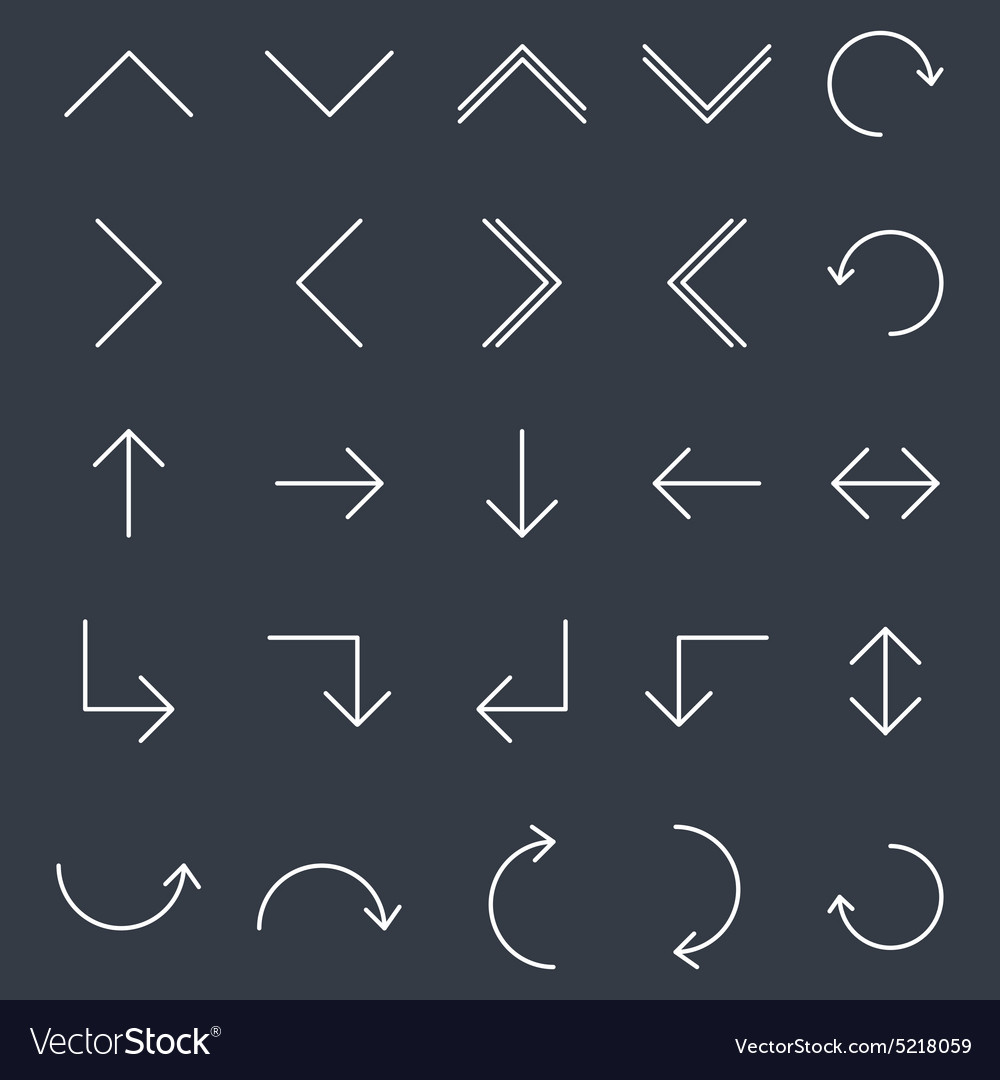 Set of linear arrow