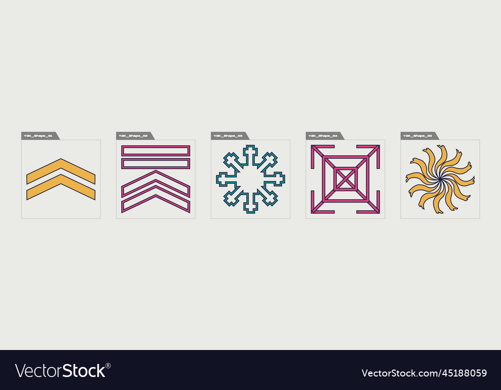 Set of y2k style objects retro