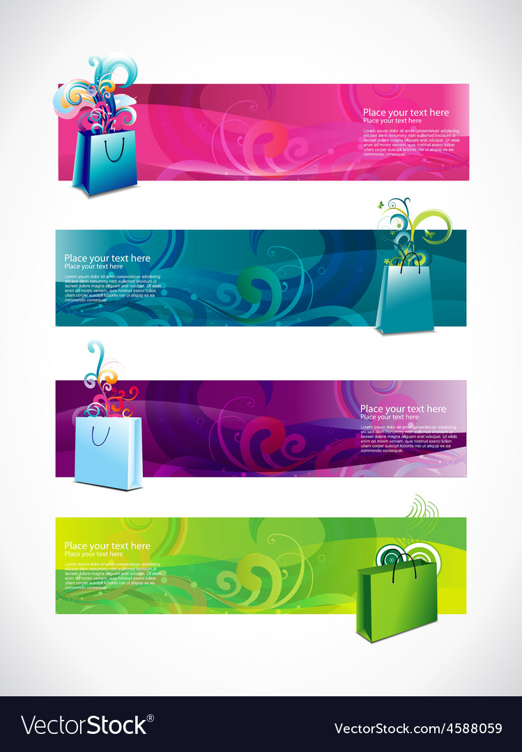 Shopping headers set of four